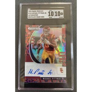 🐍2020 Panini Prizm #145 Michael Pittman Jr. Red/Black Snakeskin🐍 Prizm SGC 10